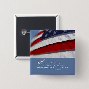 Patriotisk, amerikansk Flagga Knapp