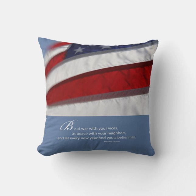 Patriotisk, amerikansk flagga kudde (Framsida)