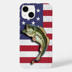 Patriotisk amerikansk Flagga Largemouth Bass Fishi