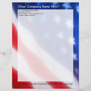 Patriotisk amerikansk Flagga Letterhead Brevhuvud