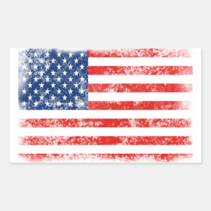 Patriotisk amerikansk flagga med distress rektangulärt klistermärke