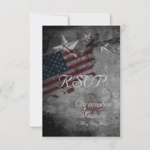 Patriotisk amerikansk flagga med stjärnor bröllop OSA kort