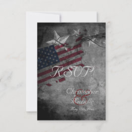 Patriotisk amerikansk flagga med stjärnor bröllop OSA kort