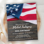 Patriotisk amerikansk Flagga Militär Födelsedagsfe Inbjudan Vykort<br><div class="desc">USA Amerikanska Flagga Födelsedagsfest inbjudan. Vänner i inbjudan och familj till din patriotiska födelsedagskalender med dessa moderna amerikanska Flagga inbjudningar. Anpassa den här amerikanska flagga-inbjudan med information om evenemanget, namn och party. Denna inbjudan från den amerikanska Flagga är också perfekt för militären pension, soldaten som går bort från party, militären...</div>