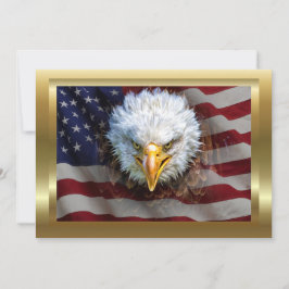 Patriotisk amerikansk Flagga och Eagle-inbjudan Inbjudningar