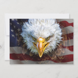 Patriotisk amerikansk Flagga och Eagle-inbjudan Inbjudningar