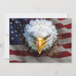 Patriotisk amerikansk Flagga och Eagle-inbjudan Inbjudningar