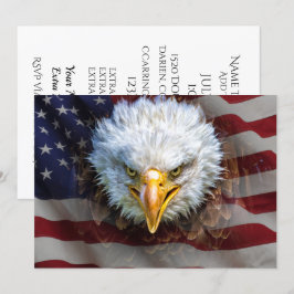 Patriotisk amerikansk Flagga och Eagle-inbjudan Inbjudningar