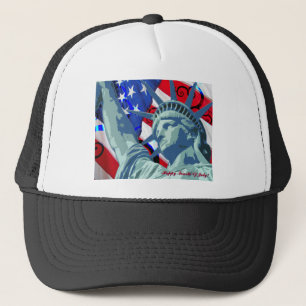 Patriotisk amerikansk Flagga och Frihetsgudinnan Truckerkeps