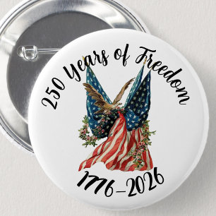 Patriotisk amerikansk flagga och örn USA 250-årsju Knapp