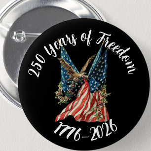 Patriotisk amerikansk flagga och örn USA 250-årsju Knapp
