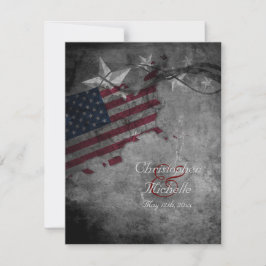 Patriotisk amerikansk Flagga och Stars Bröllop Inbjudningar