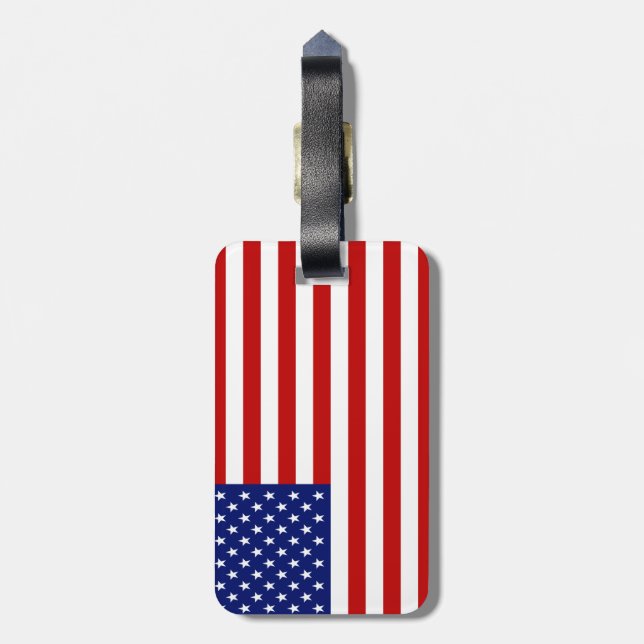 Patriotisk amerikansk flagga och Texasflagga Bagagebricka (Baksidan Lodrät)