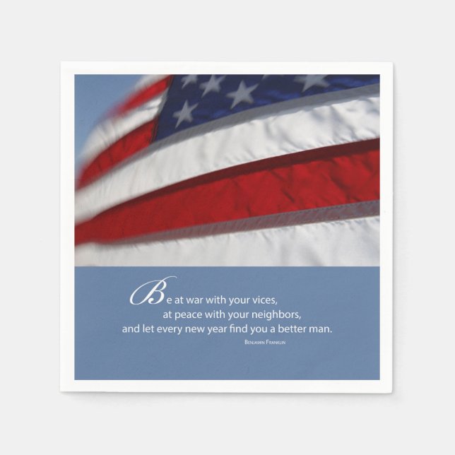 Patriotisk, amerikansk Flagga Pappersservett (Framsidan)