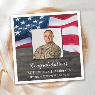 Patriotisk amerikansk Flagga Pension Pappersservett