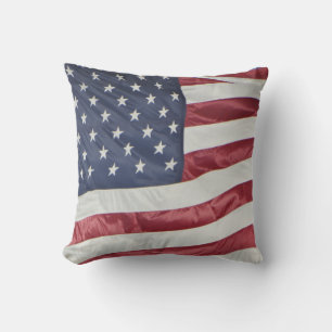 Patriotisk amerikansk flagga Röd Vit Blå kudde