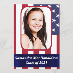 Patriotisk amerikansk flagga studenten inbjudningar