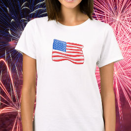 Patriotisk amerikansk flagga t shirt