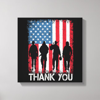 Patriotisk amerikansk flagga tack canvastryck