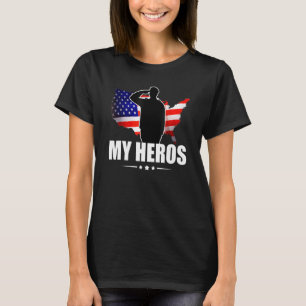 Patriotisk amerikansk flagga tack mina hjältar vet t shirt