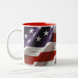 Patriotisk amerikansk Flagga Två-Tonad Mugg