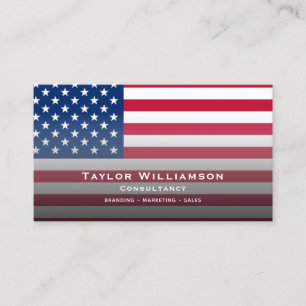 Patriotisk amerikansk flagga USA Amerika veteran e Visitkort