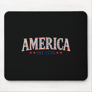 Patriotisk amerikansk flagga USA Est 1776 4 juli Musmatta