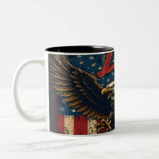 Patriotisk amerikansk flagga USA stolthet kaffemug Två-Tonad Mugg