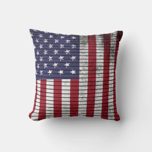 Patriotisk amerikansk flagga vintage grunge kudde