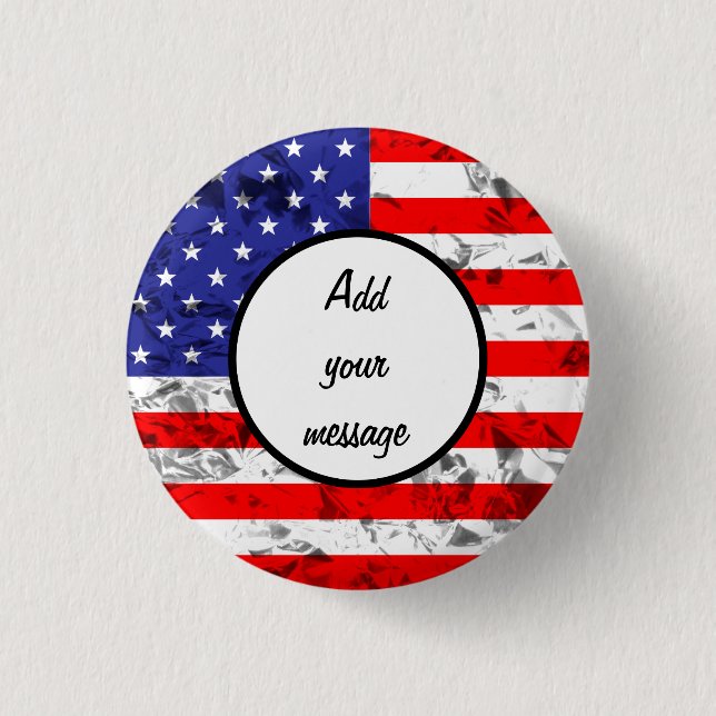 Patriotisk amerikansk flaggdesign knapp (Framsida)