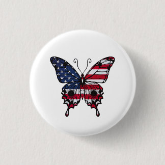 Patriotisk amerikansk flaggfjäril knapp