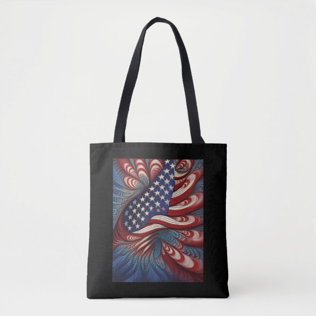 Patriotisk amerikansk flaggfraktal tygkasse (Framsida)