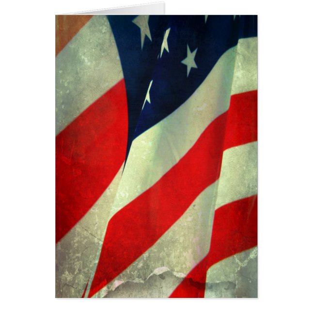 Patriotisk amerikansk flaggnot OBS kort (Framsidan)