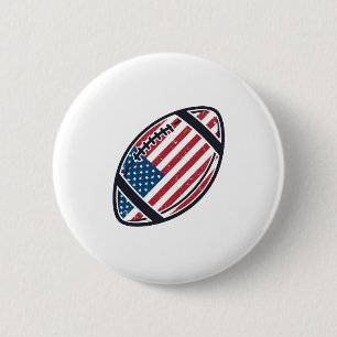 Patriotisk Amerikansk Fotboll Vintage Vektor Desig Knapp
