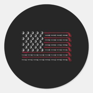 Patriotisk amerikansk golfarepresent USA-flagg gol Runt Klistermärke