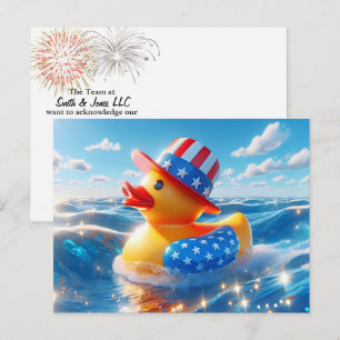 Patriotisk amerikansk gul gummiand vykort