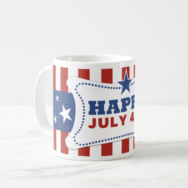 Patriotisk amerikansk juli 4:e independence day mu kaffemugg (Framsida vänster)