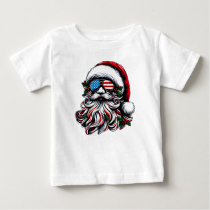 Patriotisk/amerikansk jultomten t shirt