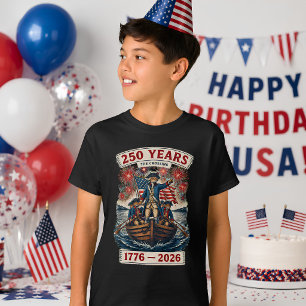 Patriotisk amerikansk katt 250 år 1776-2026 barn t shirt