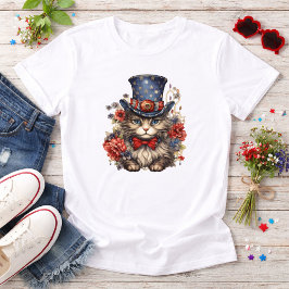 Patriotisk amerikansk katt t shirt