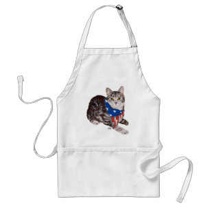 Patriotisk amerikansk korthårig tabby katt förkläde
