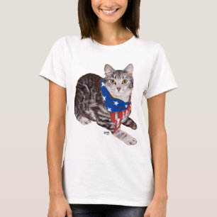 Patriotisk amerikansk korthårig tabby katt tee shirt