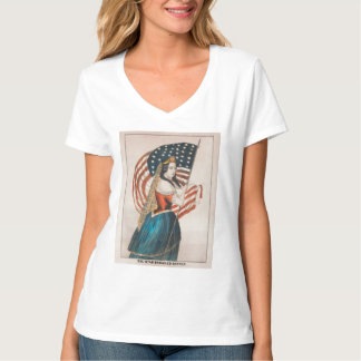 Patriotisk amerikansk kvinna | Amerikansk flagga T Shirt