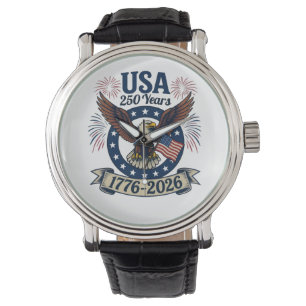 Patriotisk amerikansk örn 250 år 1776-2026 armbandsur