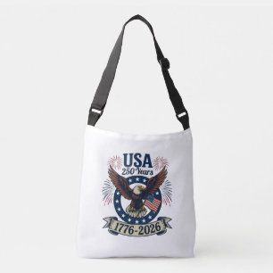 Patriotisk amerikansk örn 250 år 1776-2026 axelväska
