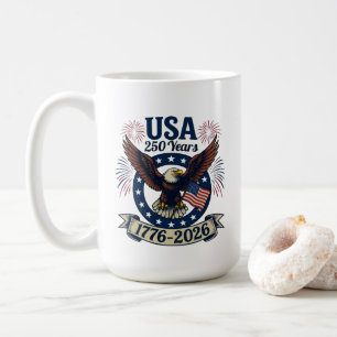 Patriotisk Amerikansk Örn 250 År 1776-2026 Kaffemugg