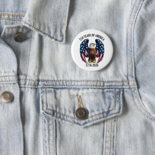 Patriotisk Amerikansk Örn 250 År 1776-2026 Knapp