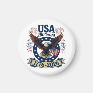 Patriotisk amerikansk örn 250 år 1776-2026 magnet
