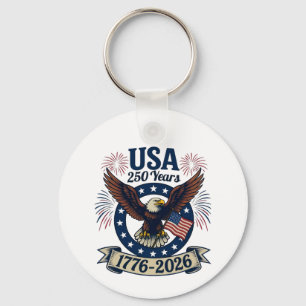 Patriotisk amerikansk örn 250 år 1776-2026 nyckelring