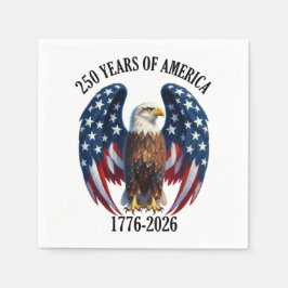 Patriotisk Amerikansk Örn 250 År 1776-2026 Pappersservett